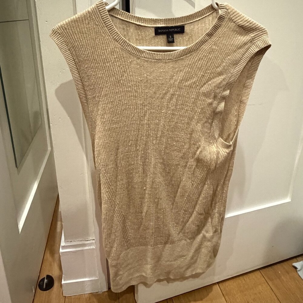 Banana Republic Ribbed Tank Women's S Beige